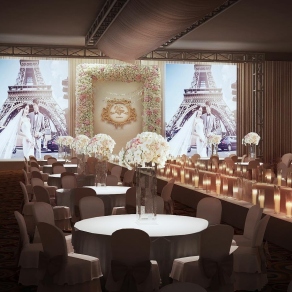 简欧婚礼宴会厅3D模型下载